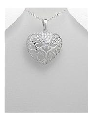 Heart CZ Pendant Necklace In 92.5 Sterling Silver