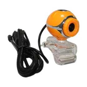 Orange Clip-On Webcam with Microphone 5MP