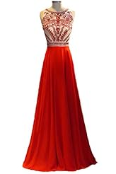 Lace Jeweled Chiffon Evening Dress/Prom Dress 
