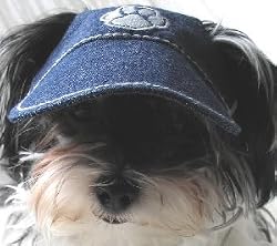 Dog Sun Visor in Denim for Dogs over 80 Lbs