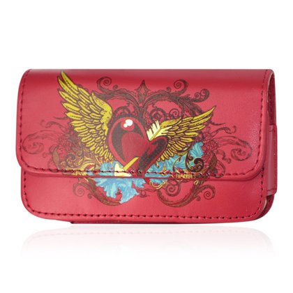 New Fashionable Leather Pouch Protective Carrying Cell Phone Case for BlackBerry Torch 9800 Curve 3G 9300 Curve 8330 8300 8520 8530 8900 Bold 9700 / ZTE MSGM8 II Cricket / HTC Pure / Huawei M750 / LG Vu Plus enV3 VX-9200 Rumor Touch GM730 / Palm Pixi / Pixi Plus / Pantech Slate C530 / Samsung Reality / Strive A687 Magnet A257 Freeform / Link R350 / R351 / Sanyo SCP-2700 Sharp Microsoft Kin Two – RED
