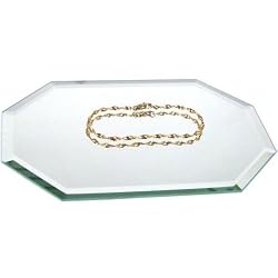 Octagon Mirror Display Jewelry Craft Hobby Showcase 4" x 6"
