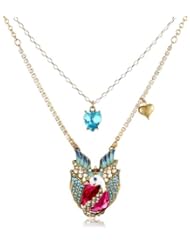 Betsey Johnson "Fairyland" Swan 2 Row Necklace, 19"