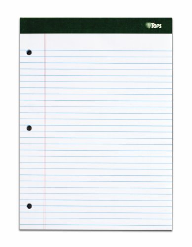 TOPS 63379 Double Docket Writing Pad, 8 1/2 x 11 3/4, Legal/Wide, White, 100 Sheets
