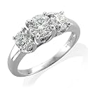 14k White Gold 3 Stone Diamond Engagement Bridal Ring Band (HI, I, 0.50 carat)