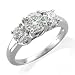 14k White Gold 3 Stone Diamond Engagement Ring Band (HI, I, 0.50 carat)