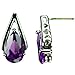 CZ-Teardrop Earrings, Amethyst-Colored CZs, Post title=