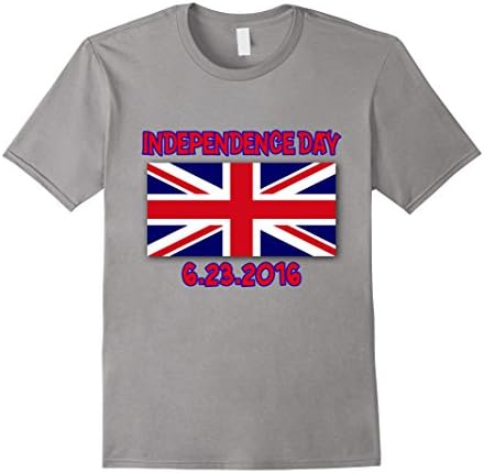 Men's Brexit T Shirt - British, EU, UK Independence Day Tee Large Slate