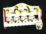 ORCHID 3-D Majolica Spice Rack & Jars *NEW*