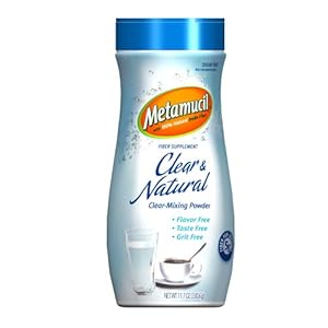 Metamucil Inulin Clear & Natural Clear-Mixing Fiber Powder 57 Servings 11.7 Oz
