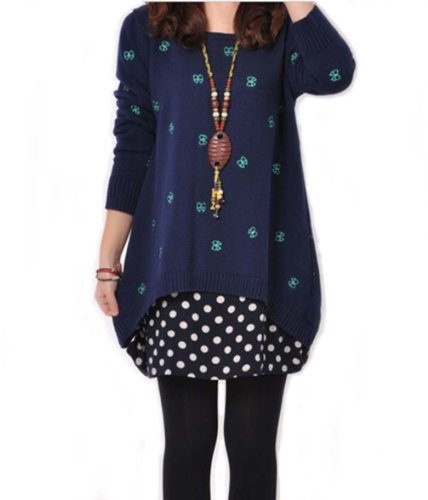 Leegoal Women Oversized Dress Ladies Knitted Baggy Sweater Knit Jumper Tops,Green