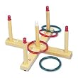 Champion Sport - Ring Toss Set, Plastic/Wood, Assorted Colors, Four Rings/Five Pegs per Set