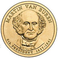2008 Martin Van Buren Presidential $1 Coin 8th President, 1837 1841 2008 Martin Van Buren Presidential $1 Coin - 8th President, 1837-1841