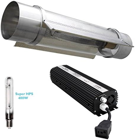 VegieMaster 400 watt Digital Dimmable HPS Grow Light System Kit for Plants with 6" Air Cooled Tube Reflector Hood, Dimmable Ballast and 400w HPS Bulb