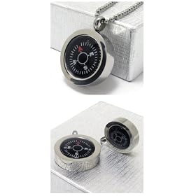 (Price piece)Alice 316L Stainless Steel Round Compass Pendant, Jewelry Gift, Gift ideas, Silver