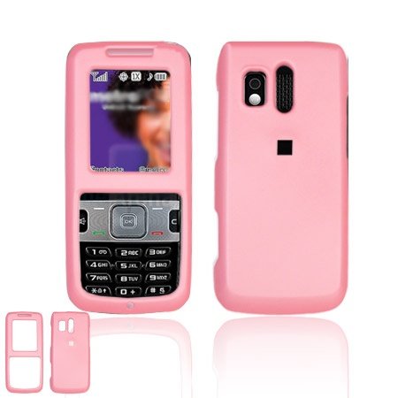 Samsung R450 Cell Phone Pink Rubber Feel Protective Case Faceplate Cover