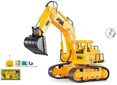 Full Functional Excavator, Battery Powered 5 Channel RC Remote Control Construction Tractor - Rechargeable Battery and Charger included - For Indoor or Outdoor Use.
