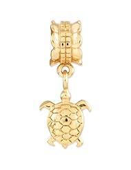 Reflection Beads Silver Gold Plated Sea Turtle Animal Dangle