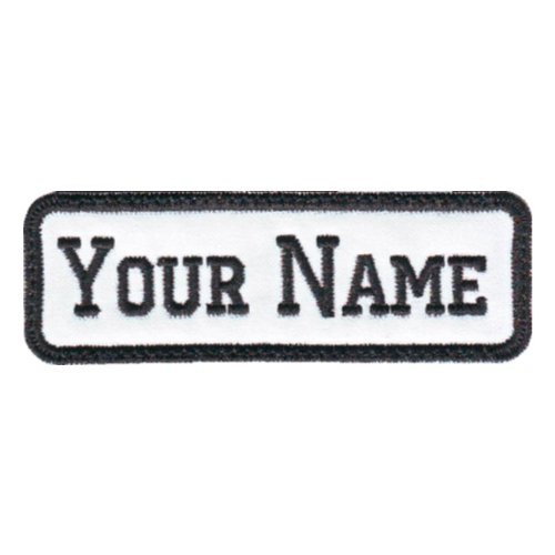 Rectangular 1 Line Custom Embroidered Name Tag with Velcro Patch (E