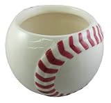 Accents & Occasions Ceramic Baseball Planter or Flower Arrangement Vase, 3-3/4-Inch