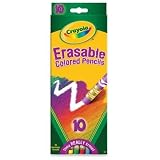 Color Pencils, W/ Eraser, 10/ST, Bright Colors