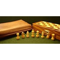 Magnetic Wooden Travel Chess Set w/ Chess Board and Storage