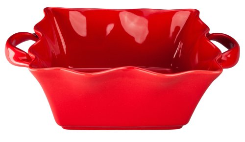 BIA Cordon Bleu Wavy 52-Ounce Square Baker, Red