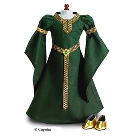 Celtic Princess Linen Dress, Gold Jeweled Belt and Shoes ~ Made for 18 American Girl Dolls... by Carpatina LLC - Girlfriends Collection %C2%A8