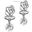 Elegant Rose Bud Cubic Zirconia Drop Earrings