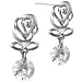 Elegant Rose Bud Cubic Zirconia Drop Earrings