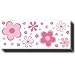Instant Murals Fun Flower Wall Border Transfer Stickers - Pink Retro
