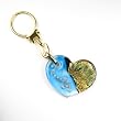 Murano Glass Keyring Jewelry - Charlotte Keyring Blue/Gold