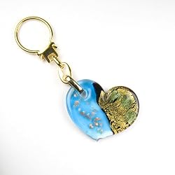 Murano Glass Keyring Jewelry - Charlotte Keyring Blue/Gold