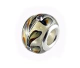 Murano Style Glass Swirls and Crystals European Bead, Pandora, Chamilia, Troll Compatible