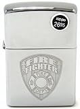 FireFighter Fire Dept Emblem Chrome Zippo Lighter