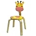 iPlay, iLearn 10 Inch Kids Solid Hard Wood Animal Chair, Stackable Wooden Finished, Preschool, Daycare, Bedroom, Playroom, Nursery Seat, Giraffe Furniture Stool for Toddlers, Children, Boys, Girls