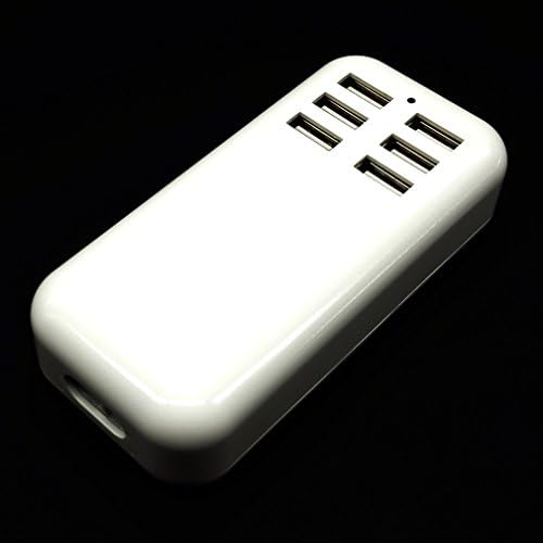 DeaqooTM 20W USB Power Adapter,6-Port Rapid USB Wall Charger Charging Station,Portable Desktop Charger Adapter For Any USB Devices With 5 Feet Cable-white