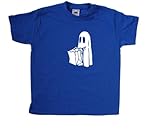 Ghost Trick or Treat Halloween Royal Blue Kids T-Shirt