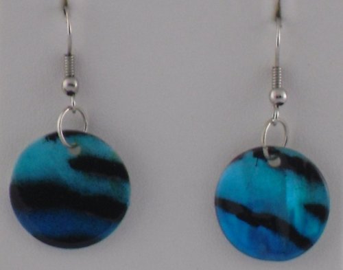 Blue Tiger Stripe Earrings
