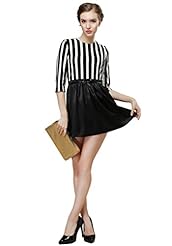 Zebra Print Striped Print Wrap Belted Leather/Polyester/Silk Tunic 