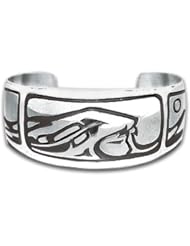 Sterling Silver Maiden Sun Spirit Northwest Coast Native American Bracelet. Made in USA.