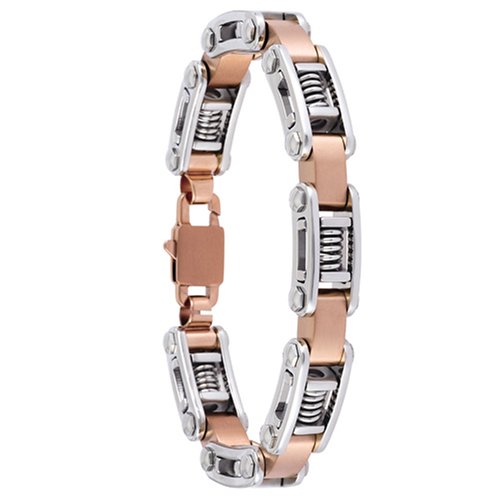 Childrens Toyshop  Jewelry : Stainless Steel Men's Invicta Elements Spiral Two-Tone Bracelet