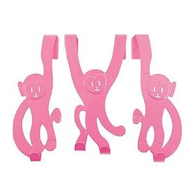 Pink Monkey Over The Door Coat Hanger Rack Kid Room Fun
