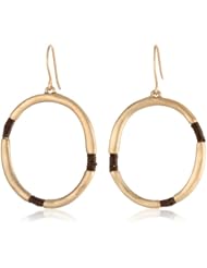 The SAK Medium Wrapped Earwire Brown Hoop Earrings