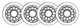Clear / Silver Inline Skate Wheels 78mm 78a 4-Pack