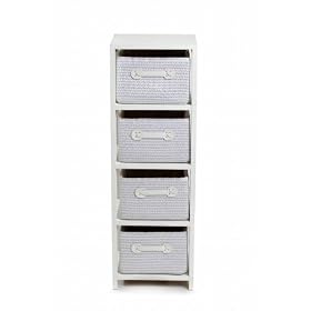 ATECA - Meuble 4 tiroirs blanc Phoenix - Meuble 4 tiroirs