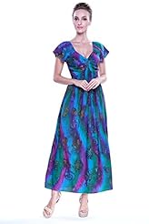 Rayon Summer Tropical Print Flowy  Maxi Dress  With a Bow(s)