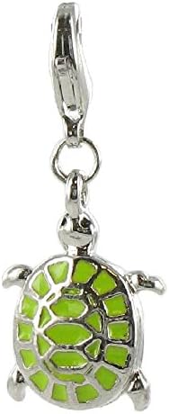 Quiges Charms Silver Plated Turtle Click-on Charm Lobster Clasp for Charms Bracelet, Necklace or Charms Carrier