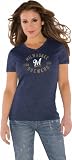 Milwaukee Brewers Women's Navy Tri Blend V-Neck T-Shirt - By Alyssa Milano