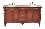 67" Double Sink Vanity with Travertine Marble Top 67" Double Sink Vanity with Travertine Marble Top